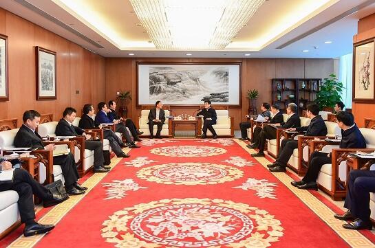 舒印彪鄧建玲會見中國能建董事長汪建平、總經(jīng)理丁焰章