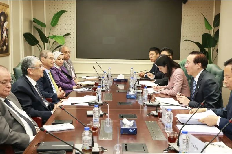 國家電網(wǎng)董事長辛保安與埃及電力部部長沙赫爾、中國駐埃及大使廖力強會談
